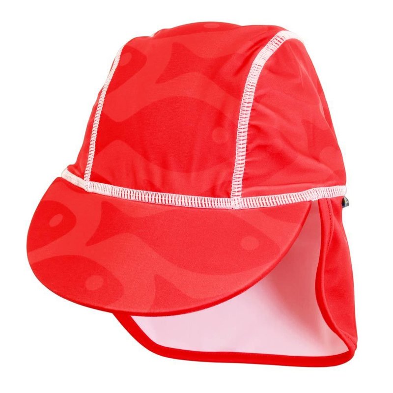 Swimpy - Sapca Fish red , protectie UV , 1-2 ani