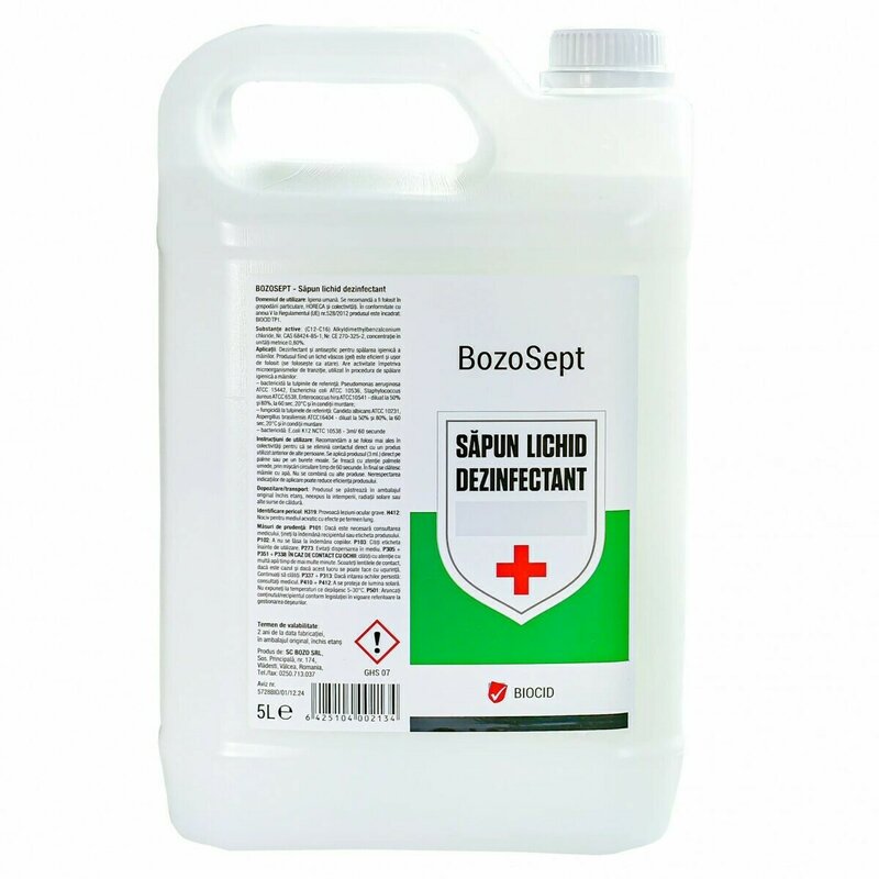 Bozo - Sapun lichid dezinfectant Sept, aviz MINISTERUL SANATATII, pentru maini, , bidon 5 litri