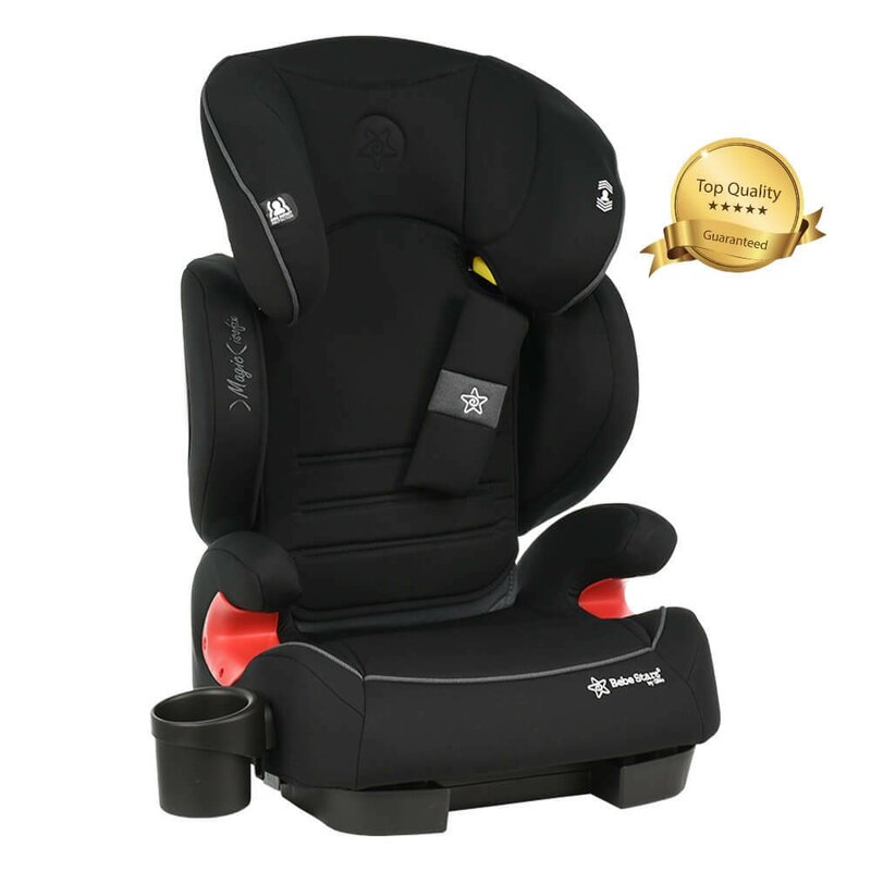 Scaun auto, Bebe Stars, Magic, Grupele 2/3, 15-36 kg, Tehnologie Isofix, Spatar reglabil, Tetiera reglabila, Scaun confortabil din spuma, Conform cu ECE R44/04, Grey