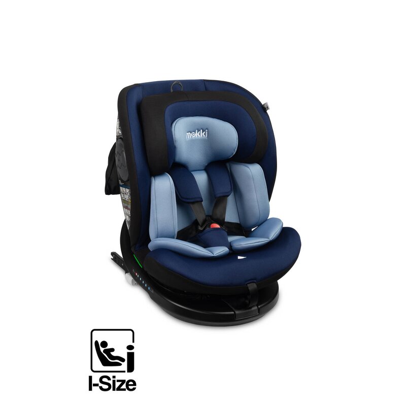 Scaun auto, Caretero, Mokki, i-Size, 40-150 cm, 0-36 kg, Cu sistem Isofix+Top Teather, Rotire 360 grade, Reglare spatar in 5 trepte, Reglare tetiera in 7 trepte, 0 luni+, Conform R129, Albastru