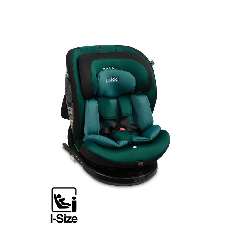 Scaun auto, Caretero, Mokki, i-Size, 40-150 cm, 0-36 kg, Cu sistem Isofix+Top Teather, Rotire 360 grade, Reglare spatar in 5 trepte, Reglare tetiera in 7 trepte, 0 luni+, Conform R129, Verde