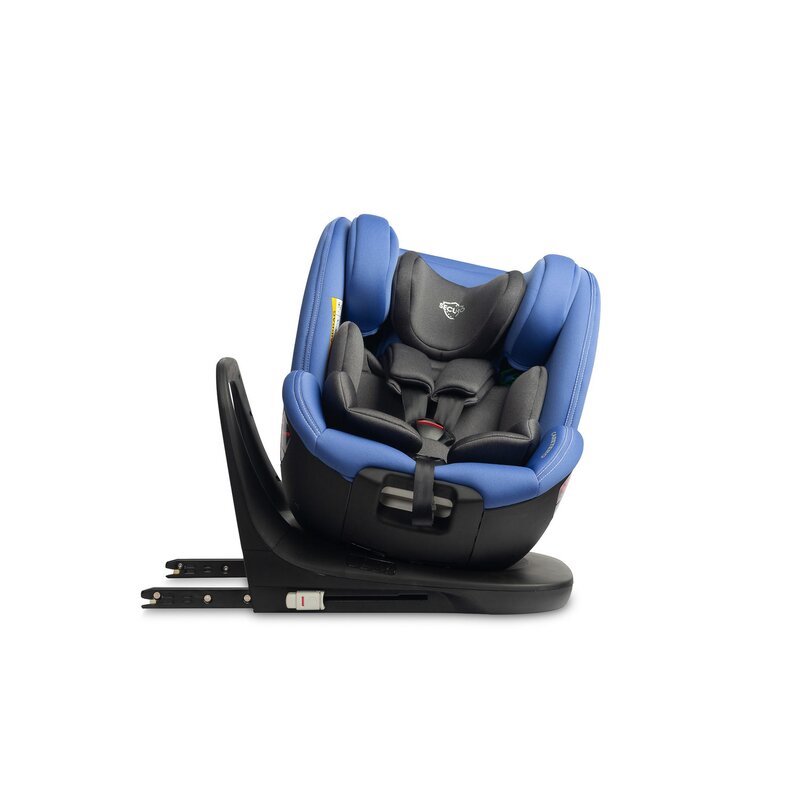 Scaun auto, Caretero, Securo, i-Size, 40-150 cm, 0-36 kg, Cu protectie laterala, Sistem Isofix+Top Teather, Rotire 360 grade, Reglare spatar in 4 trepte, Reglare tetiera pana la 24 cm, Conform R129/02, 0 luni+, Albastru