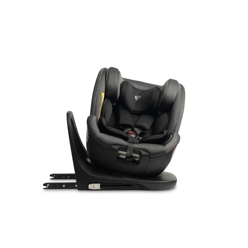 Scaun auto, Caretero, Securo, i-Size, 40-150 cm, 0-36 kg, Cu protectie laterala, Sistem Isofix+Top Teather, Rotire 360 grade, Reglare spatar in 4 trepte, Reglare tetiera pana la 24 cm, Conform R129/02, 0 luni+, Gri