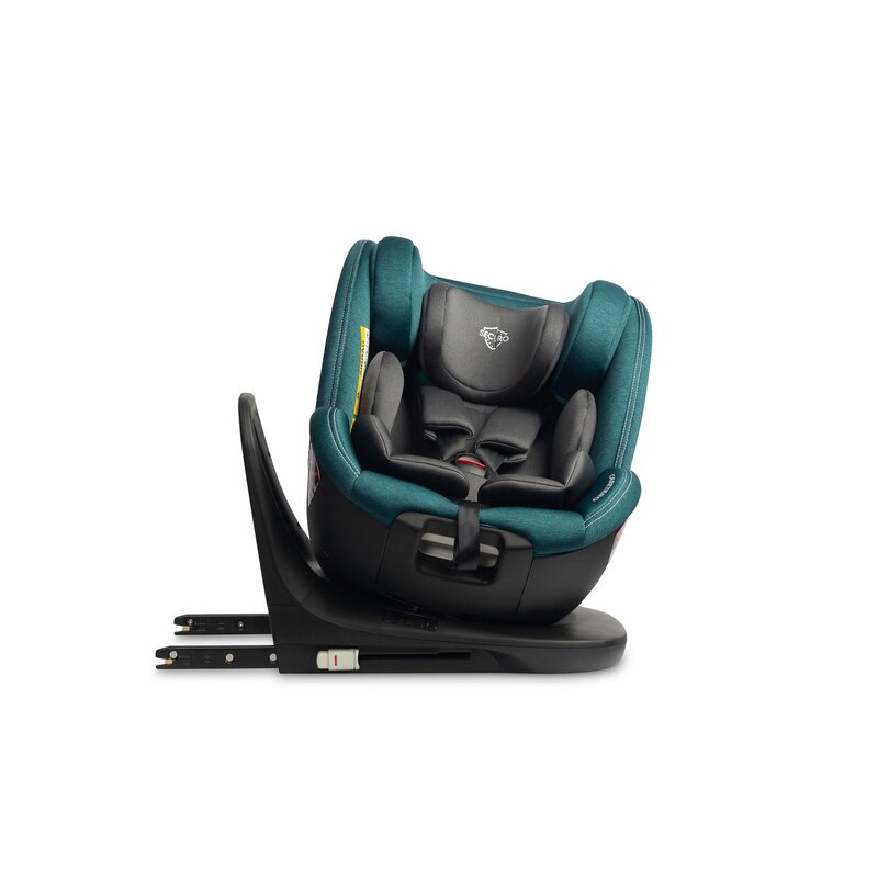 Scaun auto, Caretero, Securo, i-Size, 40-150 cm, 0-36 kg, Cu protectie laterala, Sistem Isofix+Top Teather, Rotire 360 grade, Reglare spatar in 4 trepte, Reglare tetiera pana la 24 cm, Conform R129/02, 0 luni+, Verde