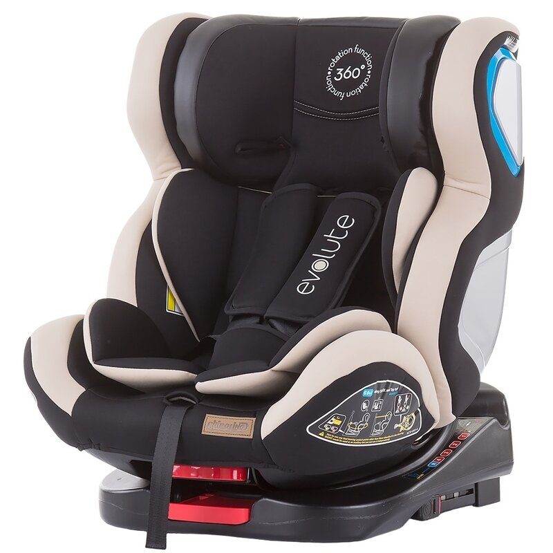 Chipolino - Scaun auto Evolute Spatar reglabil, Protectie laterala, Rotire 360 grade, 0-36 Kg, cu Isofix