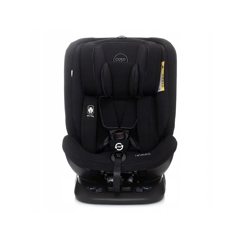 Coto baby - scaun auto baby hevelius 360 melange spatar reglabil, protectie laterala, rotire 360 grade, 0-36 kg, cu isofix, negru