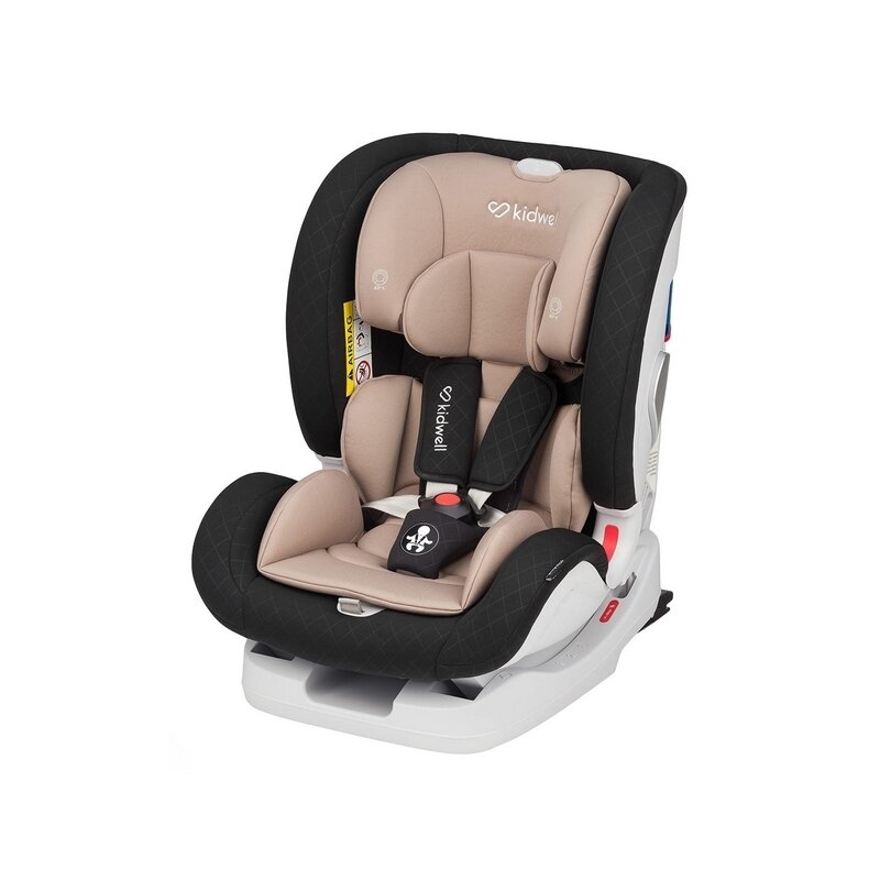 Kidwell - Scaun auto Spot Spatar reglabil, Protectie laterala, 0-36 Kg, cu Isofix, Bej/Negru