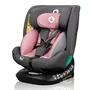 Scaun auto, Lionelo, Bastiaan One i-Size, 4 in 1, Protectie laterala, Cu spatar inclinabil in 4 pozitii, Cu tetiera reglabila in 13 pozitii, Rotire 360 grade, Top Tether, 0-36 Kg, 40-150 cm, Cu Isofix, Conform cu ECE R129, Roz