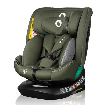 Scaun auto, Lionelo, Bastiaan One i-Size, 4 in 1, Protectie laterala, Cu spatar inclinabil in 4 pozitii, Cu tetiera reglabila in 13 pozitii, Rotire 360 grade, Top Tether, 0-36 Kg, 40-150 cm, Cu Isofix, Conform cu ECE R129, Verde