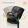 Scaun auto, Lionelo, Harmony i-Size, Rotire 360 grade, Protectie laterala, Cu spatar reglabil in 5 pozitii, Cu tetiera reglabila in 12 pozitii, 0-36 Kg, 40-150 cm, Cu Isofix, Husa din bambus, Conform cu ECE R129, Gri inchis - 36