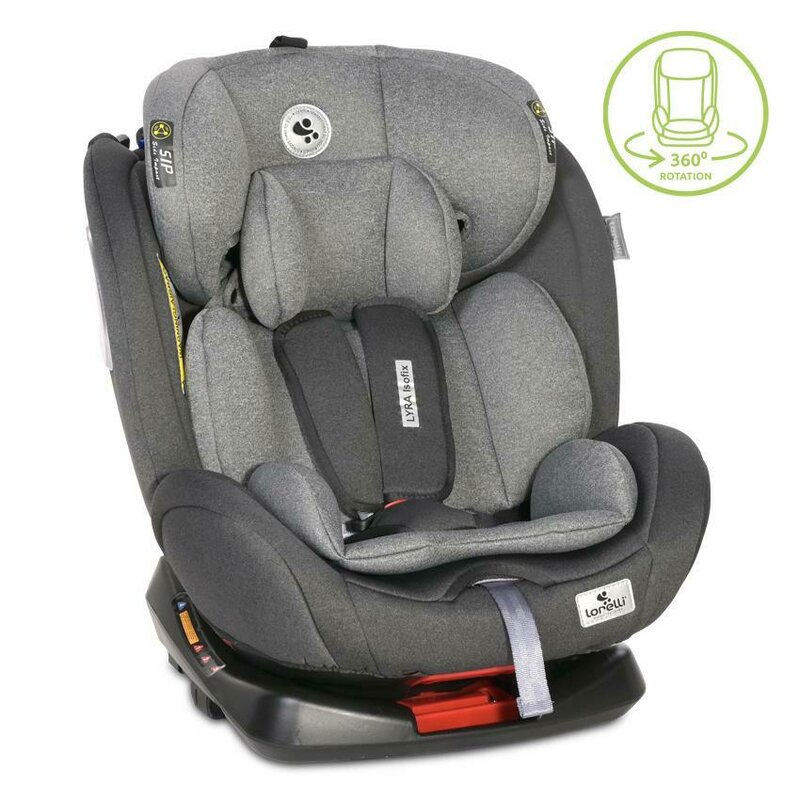 Scaun auto Lyra Isofix, rotativ 360 grade, 0-36 kg, Black & Grey