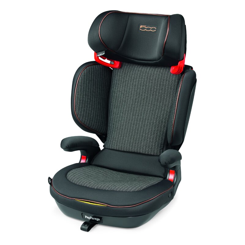 Peg perego - scaun auto viaggio 2-3 shuttle plus 500 spatar reglabil, spatar detasabil, protectie laterala, 15-36 kg, cu isofix, negru/rosu
