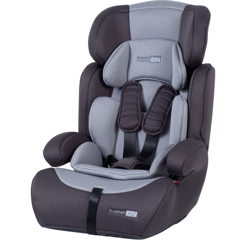 Scaun auto pentru copii, saturn, pentru grupele de greutate 9-36 kg, spatar si tetiera reglabile, centura in 5 puncte, freeon, grey