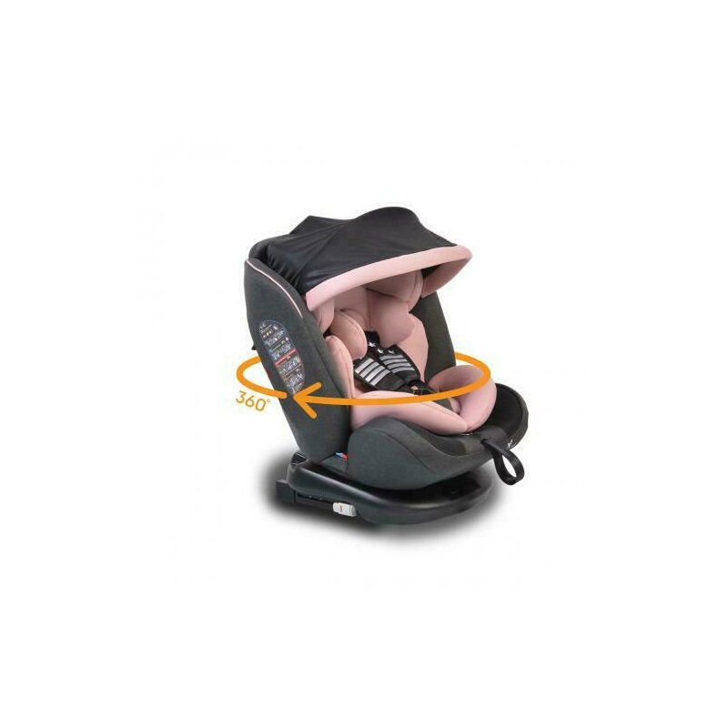 Cangaroo - scaun auto pilot , spatar reglabil, rotire 360 grade, 0-36 kg, cu isofix, roz