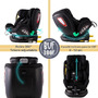 Scaun auto Platinum Deluxe i-Size Buf Boof cu isofix rotativ 360 grade Top Tether SIPS 40-150 cm 0-36 kg BlackJeans - 15