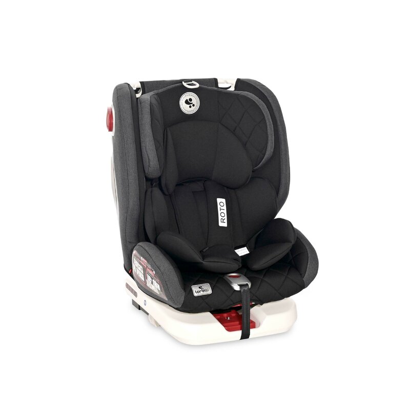 Lorelli - scaun auto roto, spatar reglabil, protectie laterala, rotire 360 grade, 0-36 kg, cu isofix, negru