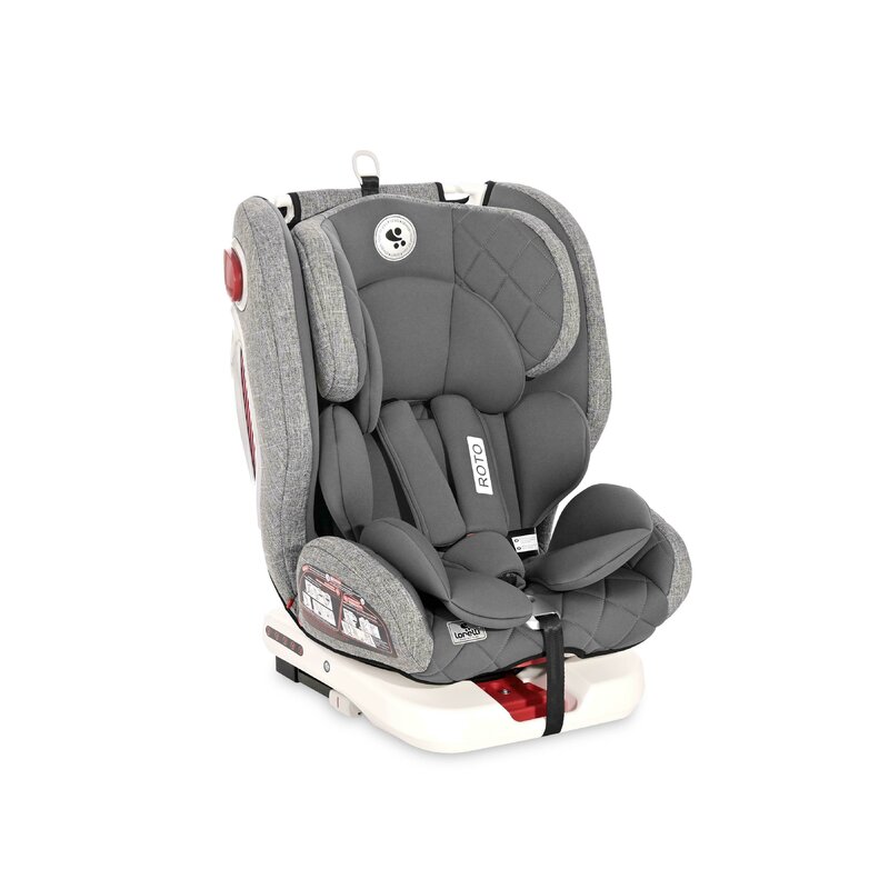 Lorelli - scaun auto roto, spatar reglabil, protectie laterala, rotire 360 grade, 0-36 kg, cu isofix, gri