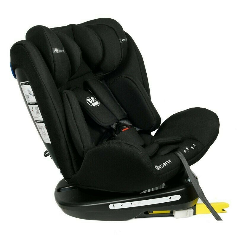 BUF BOOF - Scaun auto Tweety Jeans Spatar reglabil Pozitie de somn Rotire 360 grade 137 grade Cu baza neagra 0-36 Kg cu Isofix Negru