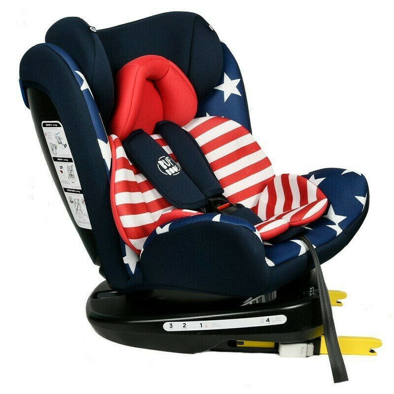 Buf boof - scaun auto tweety rotativ 360 grade cu isofix 0-36 kg baza neagra captain america