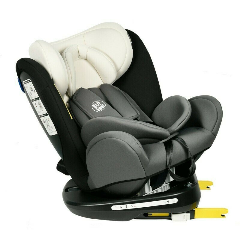 Buf boof - scaun auto tweety rotativ 360 grade cu isofix 0-36 kg baza neagra mandara
