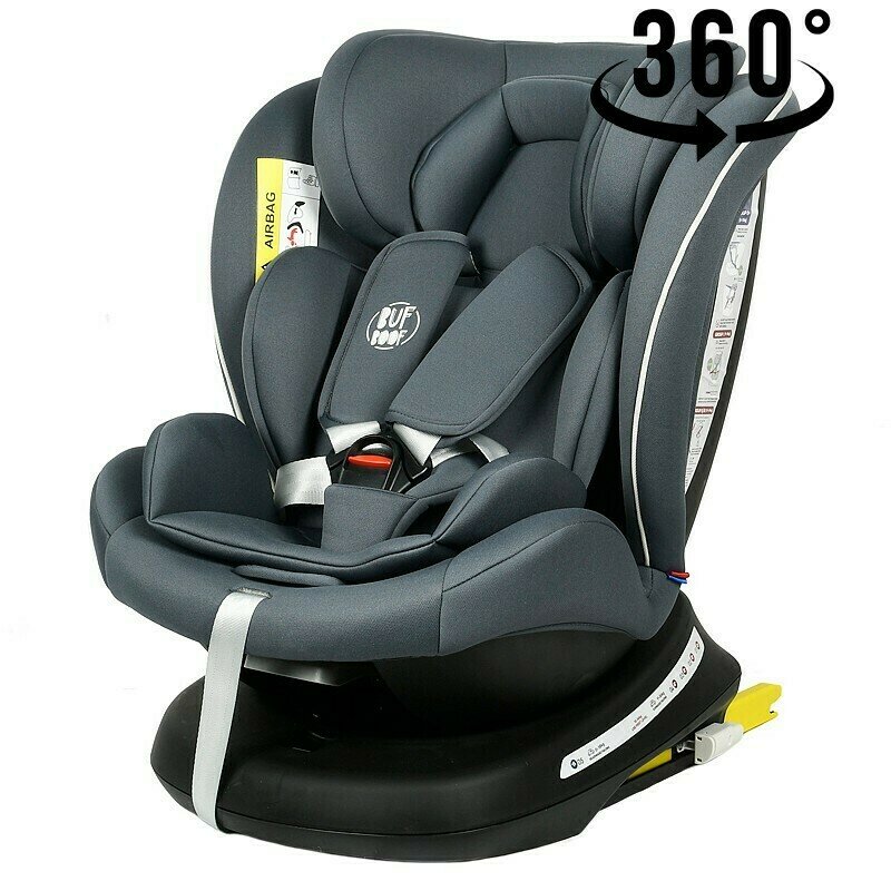 Buf boof - scaun auto tweety plus deluxe grey cu isofix rotativ 360 grade 0 36 kg