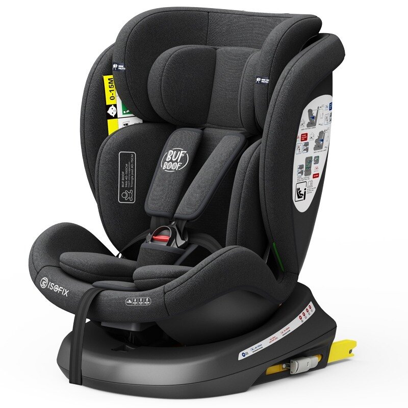 Scaun Auto Tweety Plus DELUXE BUF BOOF iSIZE BlackJeans cu Isofix rotativ 360 grade 40-150 cm