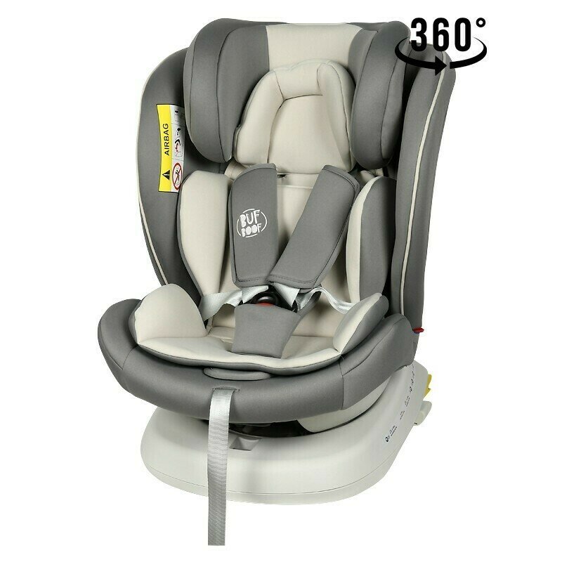 BUF BOOF - Scaun Auto Tweety Plus DELUXE Light Grey cu Isofix rotativ 360 grade 0 36 kg