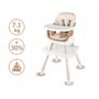 Scaun de masa, Jokomisiada, Transformabil, 6 in 1, Cu husa detasabila, Tavita, Pana in 25 kg, 6 luni+, Bej - 4
