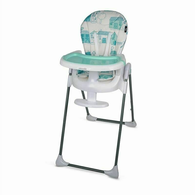 Coccolle - scaun de masa reglabil fino pastel , cu 7 trepte de inaltime, turcoaz