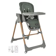 Scaun de masa 2 in 1, Bebe Stars, Serenna, Poate fi utilizat ca si leagan pentru copii, Cu telecomanda, Conform cu  EN12790-1,2:2023, EN71-3:2019+A1:2021, EN14988:2017+A2:2024, Green