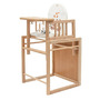 Scaun de masa, New Baby, 2 in 1, Transformabil in masuta si scaun, Din lemn, Inaltime 93 cm, Victory Natur - 1