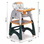 Scaun de masa 2 in 1 pentru copii Ecotoys HA-033 - Portocaliu - 9