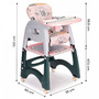 Scaun de masa 2 in 1 pentru copii Ecotoys HA-033 - Roz - 9