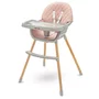 Scaun de masa, Baby Mix, Freya, Multifunctional, Pana la 15 kg, Cu tavita dubla reglabila, Cu suport pentru picioare, Usor de transportat, Conform cu EN 14988+A1:2020-07, 6-36 luni, Dusty Pink - 1