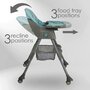 Scaun de masa, Bebe Stars, Comfy, Transformabil in scaun de joaca, Pliabil, Pana la 15 kg, Cu spatar inclinabil in 3 pozitii, Cu tavita dubla detasabila, Conform cu EN14988:2017, 6 luni+, Petrol - 4