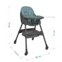 Scaun de masa, Bebe Stars, Comfy, Transformabil in scaun de joaca, Pliabil, Pana la 15 kg, Cu spatar inclinabil in 3 pozitii, Cu tavita dubla detasabila, Conform cu EN14988:2017, 6 luni+, Petrol - 6