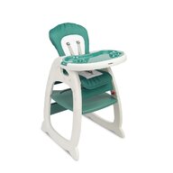 Scaun de masa, Caretero, Homee, Transformabil, Multifunctional, Inclinare spatar in 3 pozitii, Cu tavita dubla reglabila, Cu suport picioare, Conform EN14988, 6 luni-4 ani, Verde