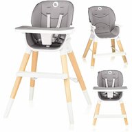 Scaun de masa, Lionelo, Mona, 4 in 1, Transformabil, Reglabil in inaltime in 3 pozitii, Conform cu standardele europene de securitate EN14988, EN16120, Stone, Resigilat