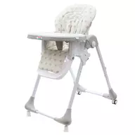 Scaun de masa, New Baby, reglabil in 7 pozitii pe inaltime, Grey Star, Cu husa din piele ecologica, Cu 2 roti, Spatar reglabil in 3 pozitii, Conform cu standardul european de securitate EN 14988:2017