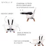 Scaun de masa reglabil in inaltime Childhome Evolu 2 Natural inchis Alb transparent - 5