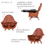 Scaun de masa reglabil in inaltime Childhome Evolu 2 Natural Ruginiu - 4