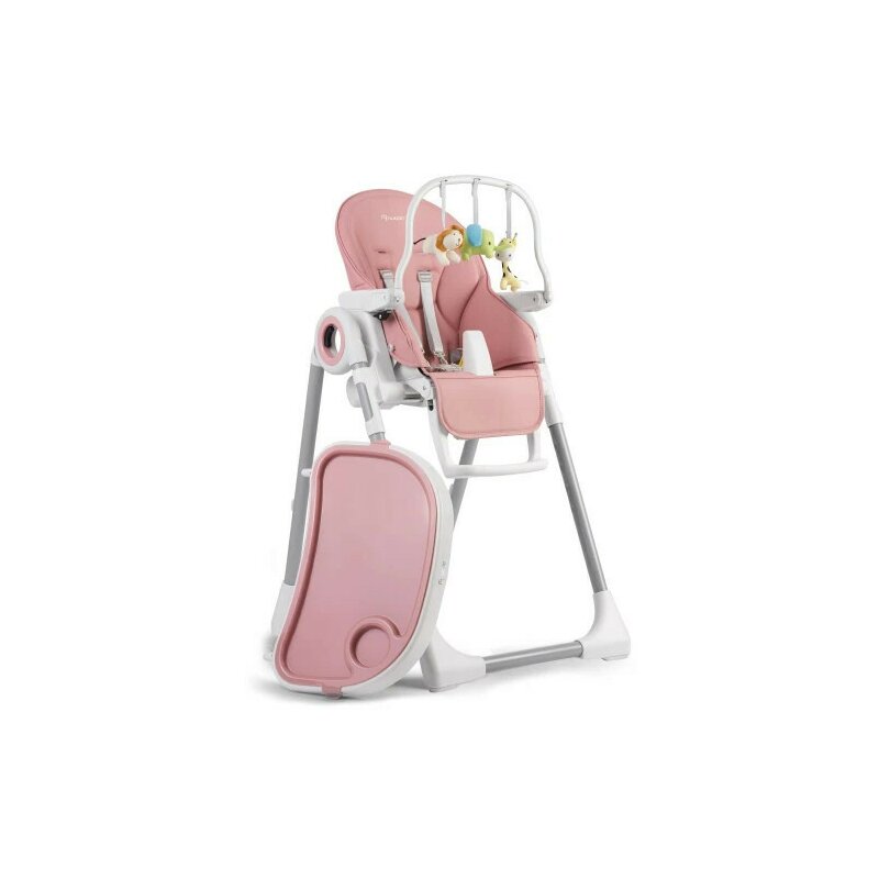 Scaun de masa reglabil, multifunctional, 3in1, Nukido, Belo, Pink, cu bara de jucarii