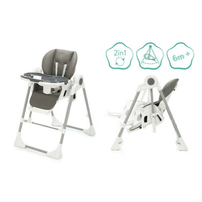 Fillikid - scaun de masa multifunctional henry granit cu muzica, leagan, gri