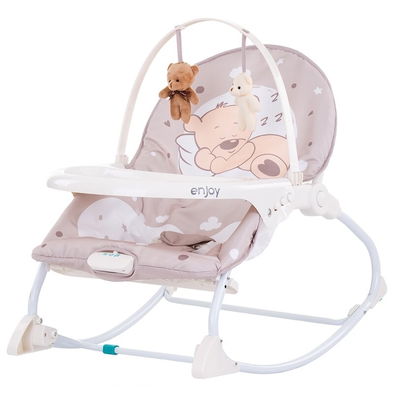 Chipolino - balansoar enjoy, cu vibratii, cu melodii, cu bara detasabila, bej