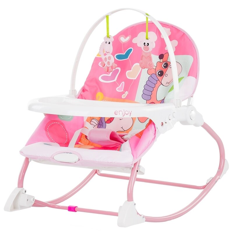 Chipolino - balansoar enjoy, cu vibratii, cu melodii, cu bara detasabila, roz