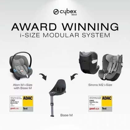 Cybex - Scaun auto Aton M i-Size Protectie laterala, 0-13 Kg, Negru