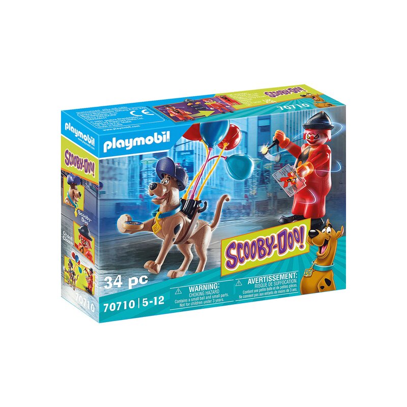 Playmobil - set de constructie aventuri cu fantoma clovn , scooby doo