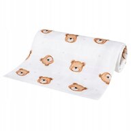 Scutec din bambus, Bocioland, Teddy Bear, Material certificat Oeko Tex Standard 100, Dimensiune mare, 75x75 cm, Multicolor
