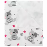 Scutec impermeabil, New Baby, Din flanel, Cu multiple intrebuintari, Dimensiune 57x47 cm, Cute Teddy Pink