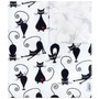 Scutec impermeabil, New Baby, Din flanel, Cu multiple intrebuintari, Dimensiune 57x47 cm, White with Black Cat - 1